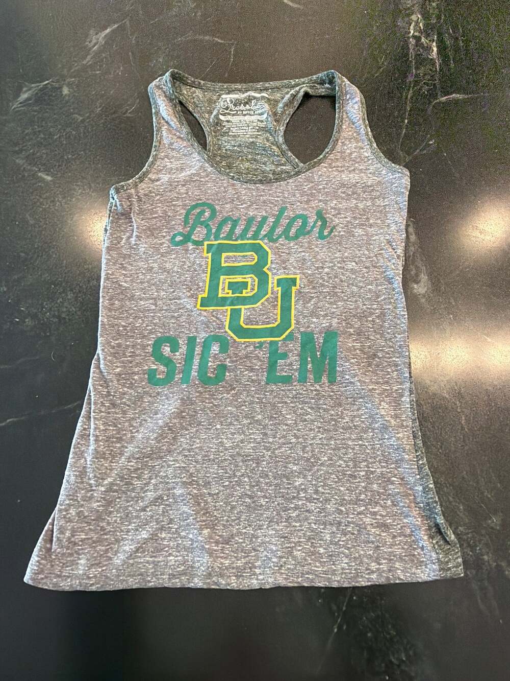 Baylor University Sic Em Racerback tank top Women's Med Gray